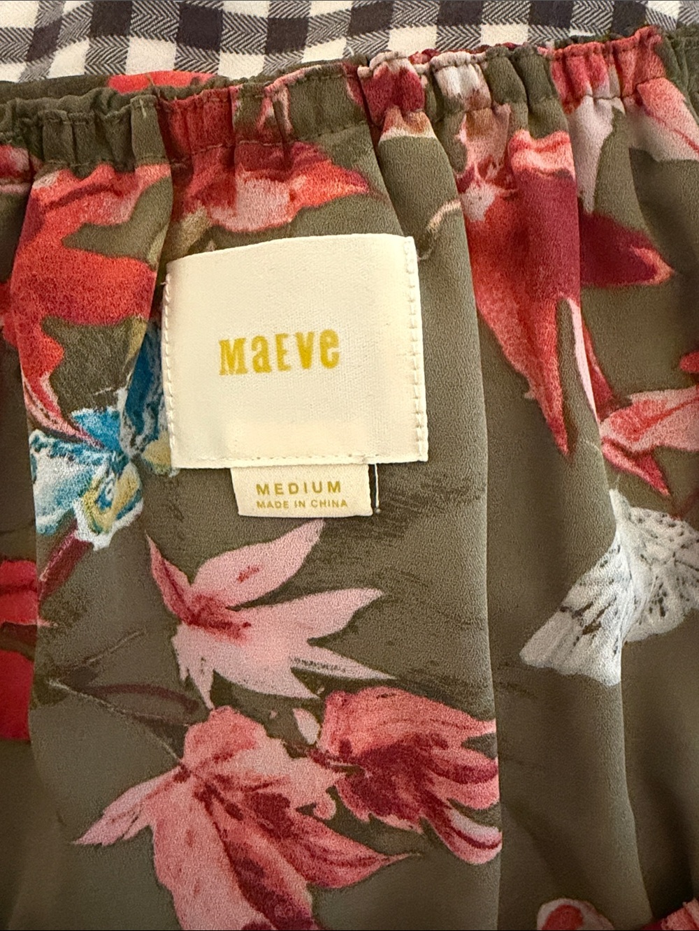 Maeve by Anthropologie Olive Cold-Shoulder Floral & Butterfly Ruffle Top - Picture 6 of 7
